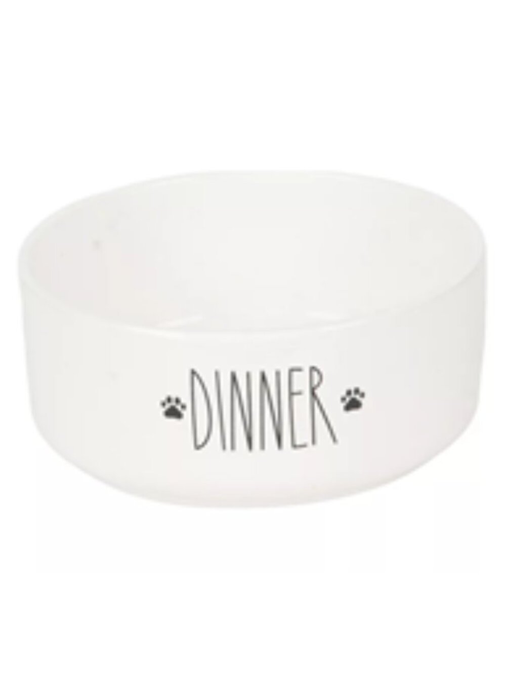 NWT ~ SportPet's White Colored Paw Prints "Dinner" Medium Sized Dog Bowl